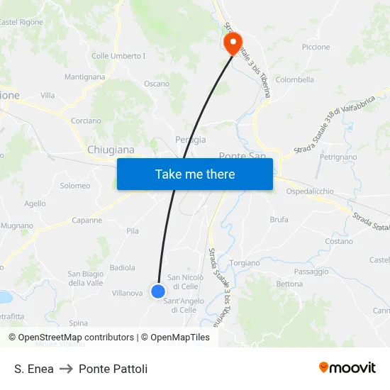 Sant'Enea to Pattoli Bridge map