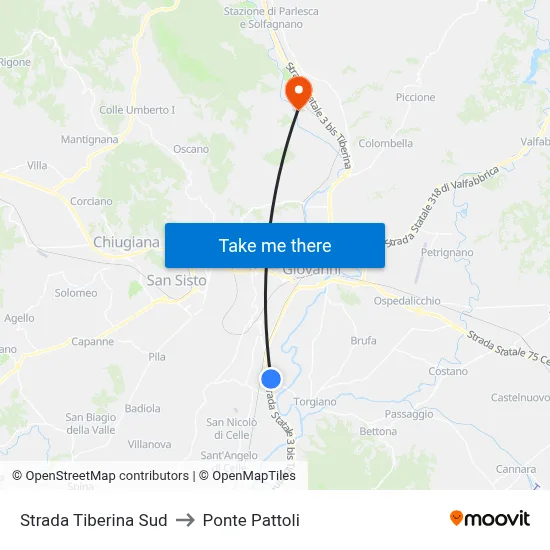 South Tiber Road to Pattoli Bridge map