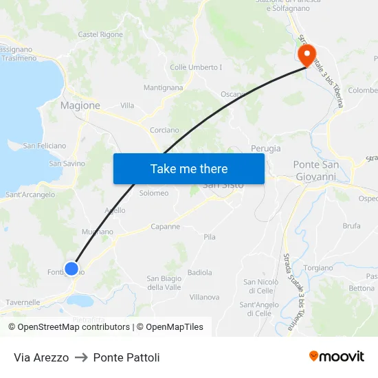 Arezzo Street to Pattoli Bridge map