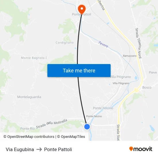 Eugubina Street to Pattoli Bridge map