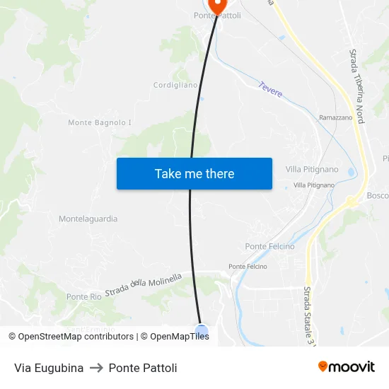 Eugubina Street to Pattoli Bridge map