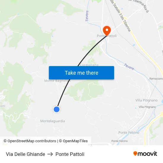 Acorns Street to Pattoli Bridge map