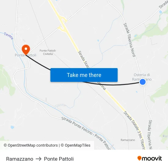 Ramazzano to Ponte Pattoli map