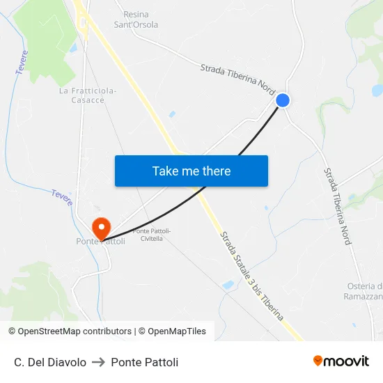 Devil's Castle to Pattoli Bridge map