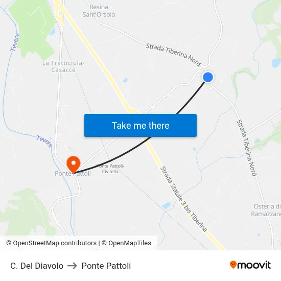 Devil's Castle to Pattoli Bridge map