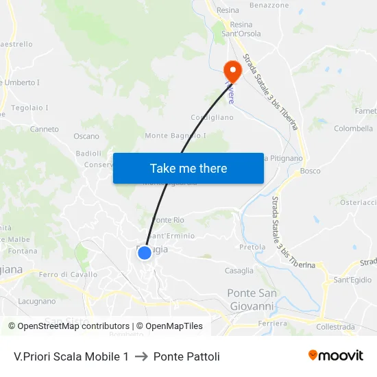 Via Priori Escalator 1 to Pattoli Bridge map