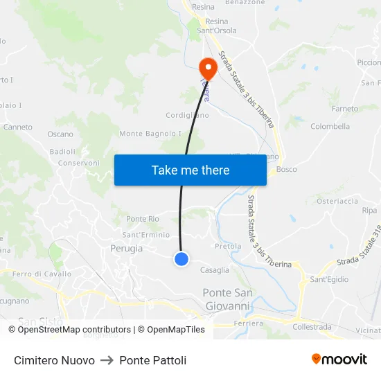 New Cemetery to Pattoli Bridge map