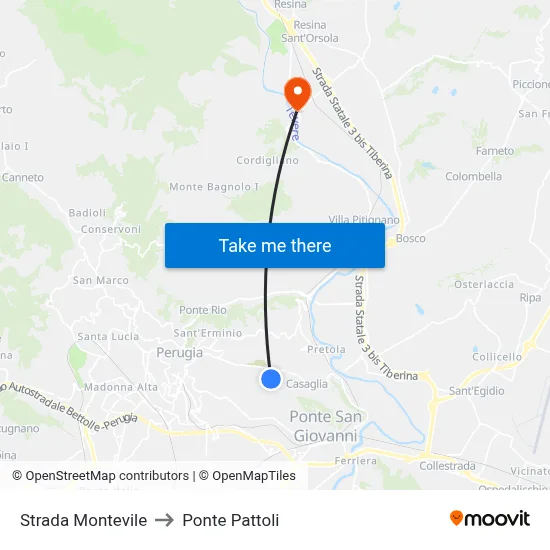 Montevile Road to Pattoli Bridge map