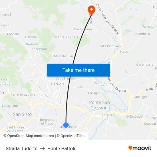 Tuderte Road to Pattoli Bridge map