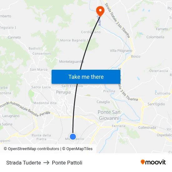 Tuderte Road to Pattoli Bridge map
