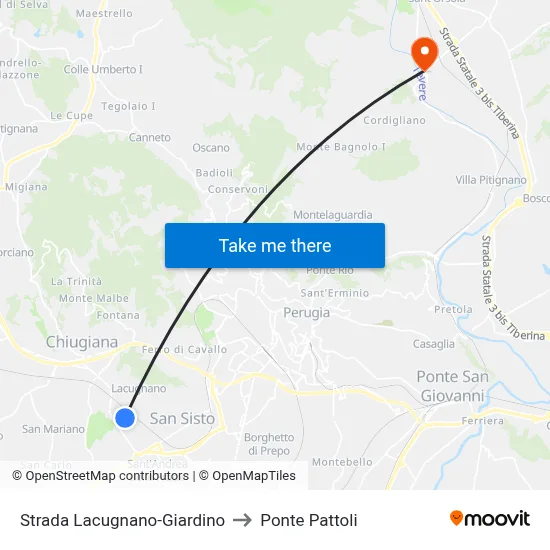 Lacugnano-Garden Road to Pattoli Bridge map