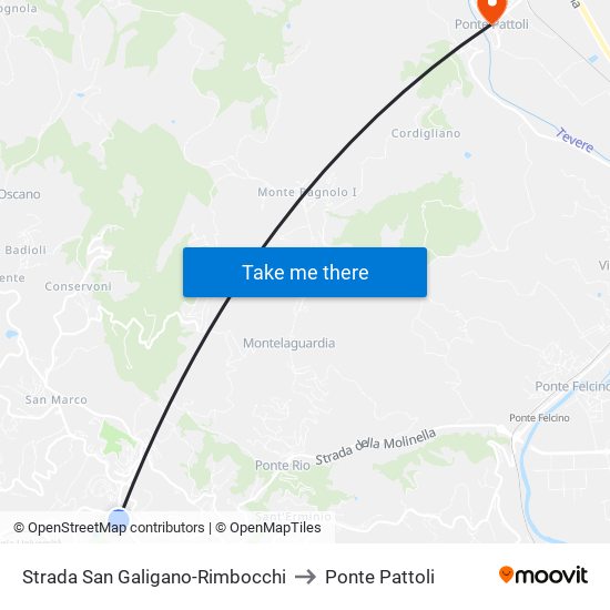 Strada San Galigano-Rimbocchi to Ponte Pattoli map