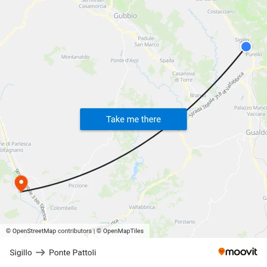 Sigillo to Pattoli Bridge map