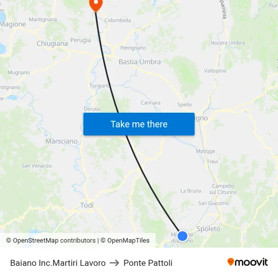 Baiano Martyrs of Labor Junction to Pattoli Bridge map
