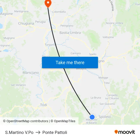 S.Martino V.Po to Pattoli Bridge map