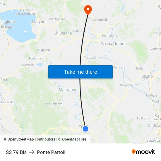 SS 79 Bis to Ponte Pattoli map