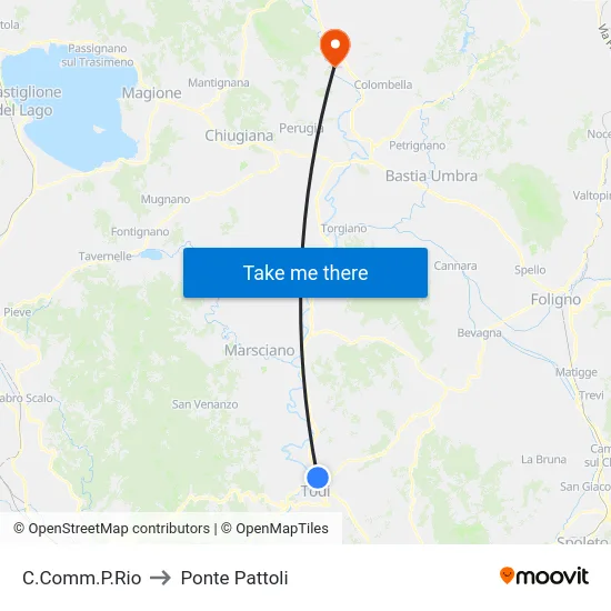 C.Comm.P.Rio to Ponte Pattoli map