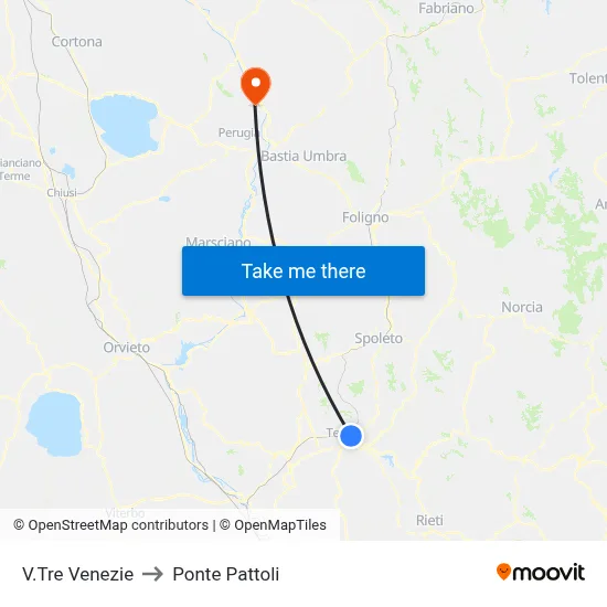 Three Venice Street to Pattoli Bridge map