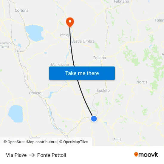 Piave Street to Pattoli Bridge map