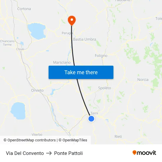 Via Del Convento to Ponte Pattoli map