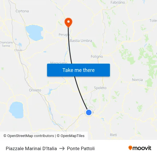 Marinai D'Italia Square to Pattoli Bridge map