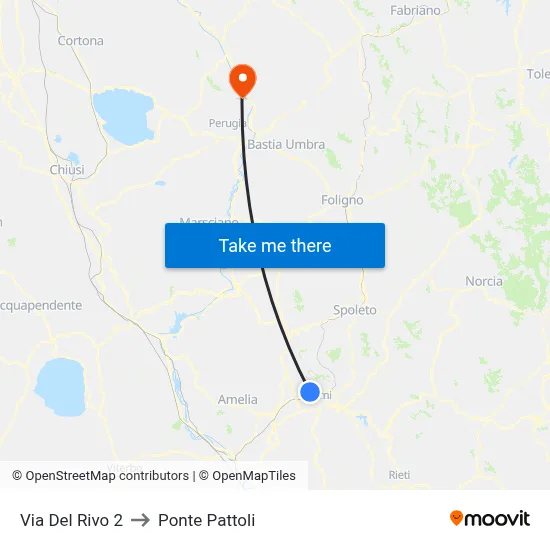 Via Del Rivo 2 to Pattoli Bridge map