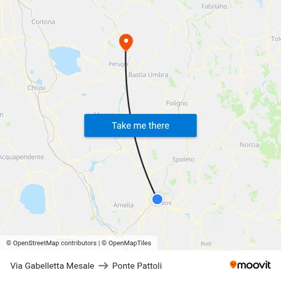 Via Gabelletta Mesale to Pattoli Bridge map