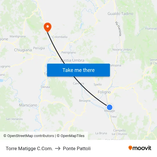 Torre Matigge C.Com. to Ponte Pattoli map