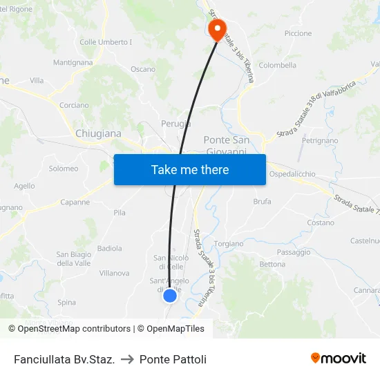 Fanciullata Station Junction to Pattoli Bridge map
