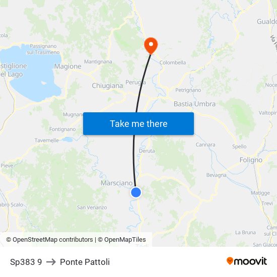 Sp383 9 to Ponte Pattoli map