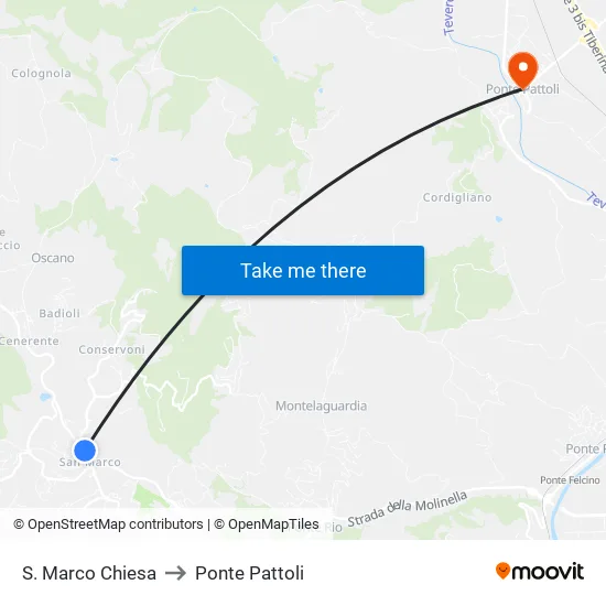 St. Marco Church to Pattoli Bridge map