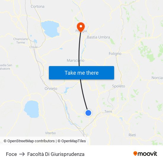Foce to Facoltà Di Giurisprudenza map
