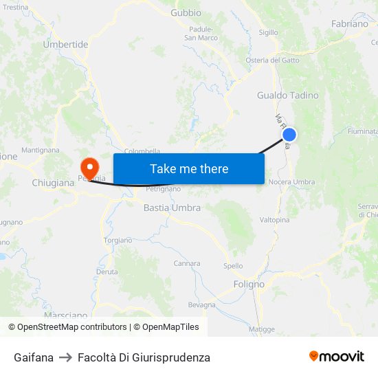 Gaifana to Facoltà Di Giurisprudenza map