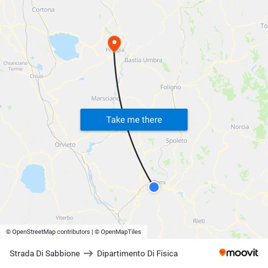 Strada Di Sabbione to Dipartimento Di Fisica map