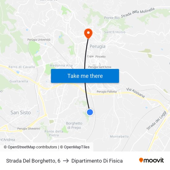 Strada Del Borghetto, 6 to Dipartimento Di Fisica map