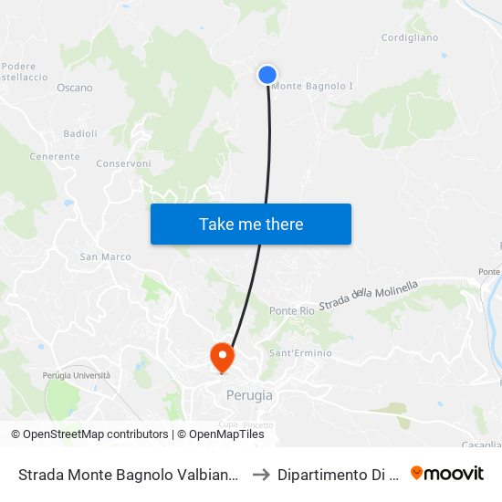 Strada Monte Bagnolo Valbiancara, 100 to Dipartimento Di Fisica map