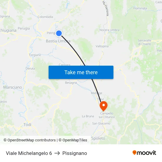 Viale Michelangelo 6 to Pissignano map