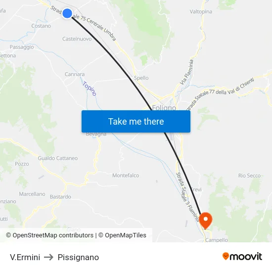 V.Ermini to Pissignano map