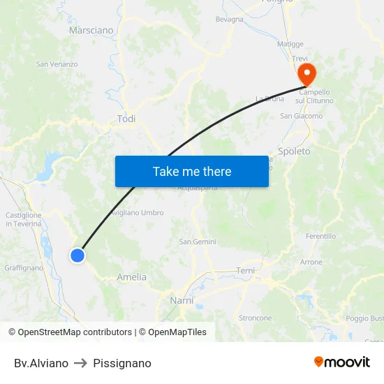 Bv.Alviano to Pissignano map