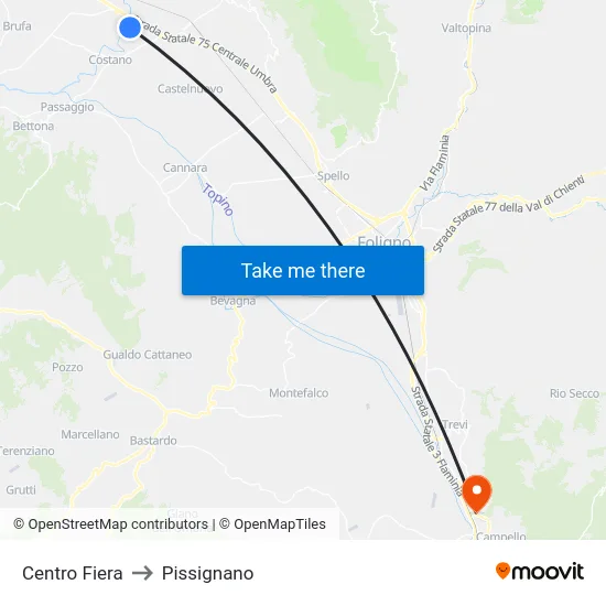 Centro Fiera to Pissignano map