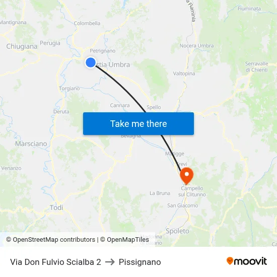 Don Fulvio Scialba Street 2 to Pissignano map