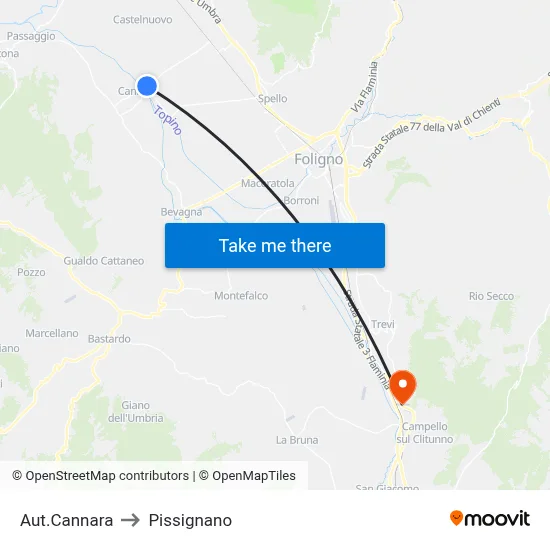 Aut.Cannara to Pissignano map