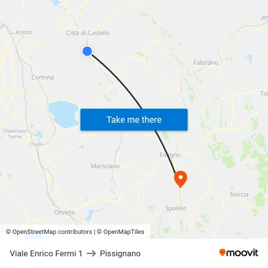 Enrico Fermi Avenue 1 to Pissignano map