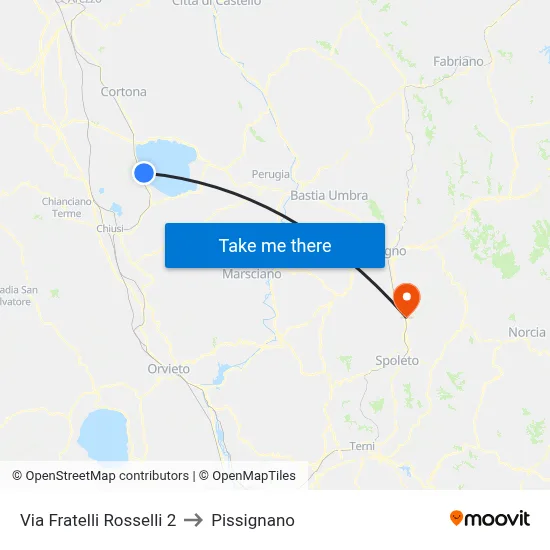 Via Fratelli Rosselli 2 to Pissignano map