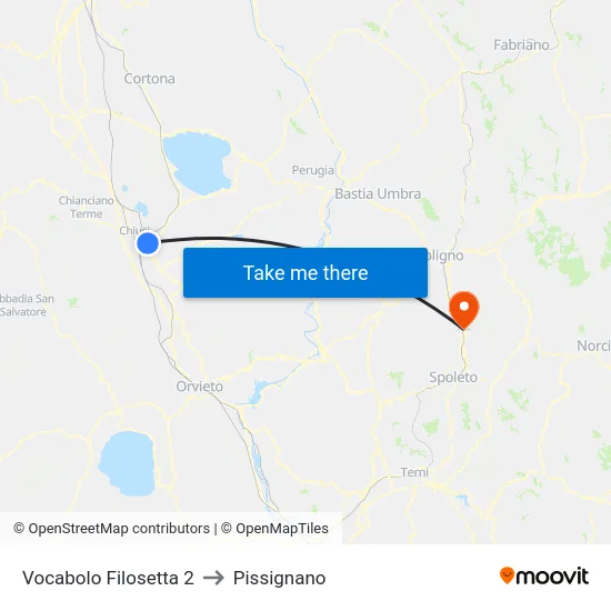 Vocabolo Filosetta 2 to Pissignano map