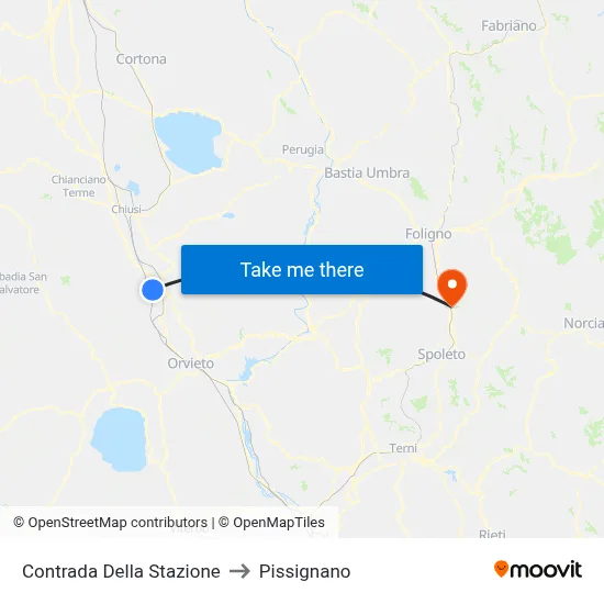 Station District to Pissignano map