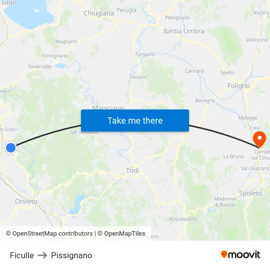 Ficulle to Pissignano map