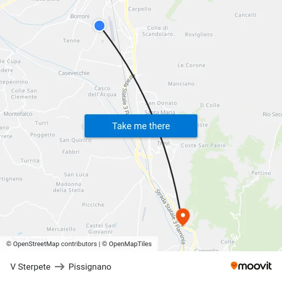 V Sterpete to Pissignano map