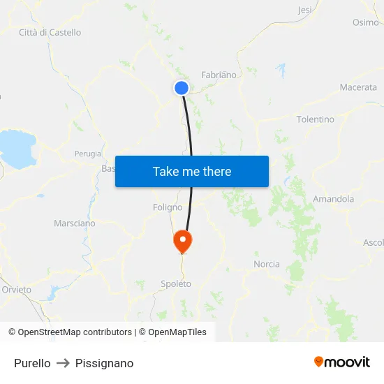 Purello to Pissignano map