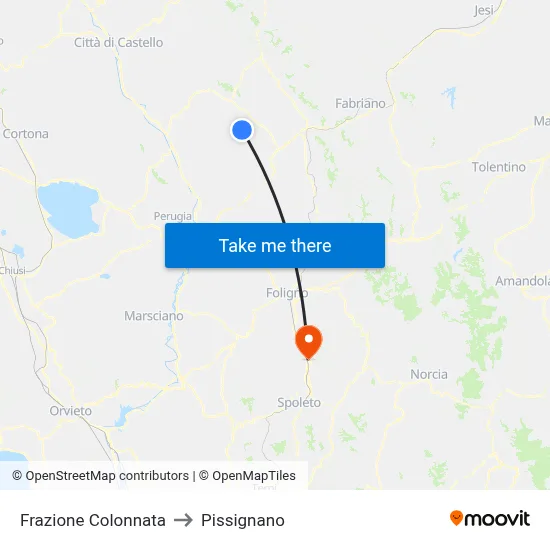 Colonnata District to Pissignano map